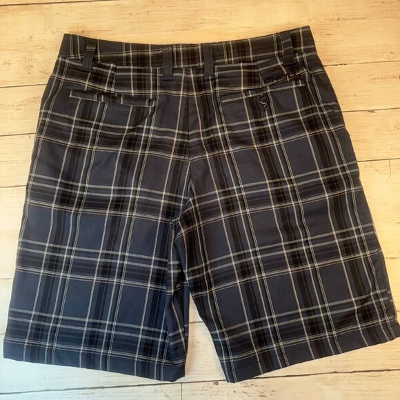 O'Neill Mens Size 34 Navy Blue Plaid Hybrid Swim Trunks Board Shorts - Picture 6 of 7
